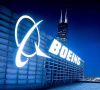 Das Logo von Boeing auf einem Firmengebäude
