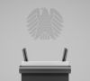 Das Rednerpult im Bundestag